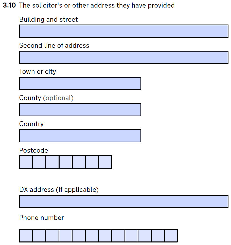 Solicitor details part 2 form d8