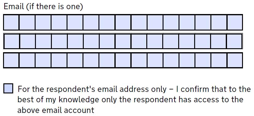 Form D8 email address for respondent