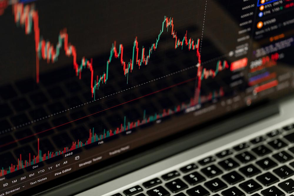 Forex trading on computer screen